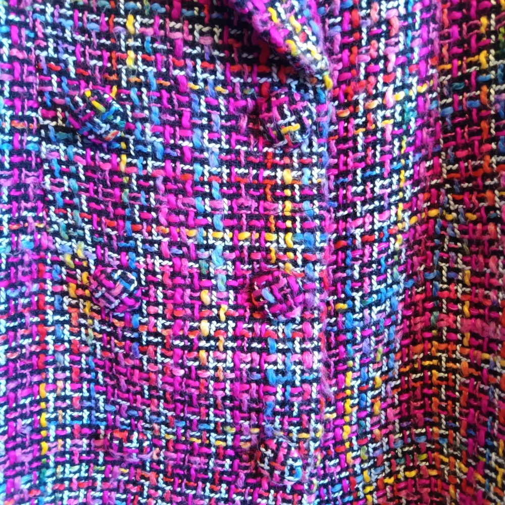 CLEARANCE SALE!!  Forever 21 Vibrant and Exotic Multicolor Double Breasted Coat - Picture 6 of 8